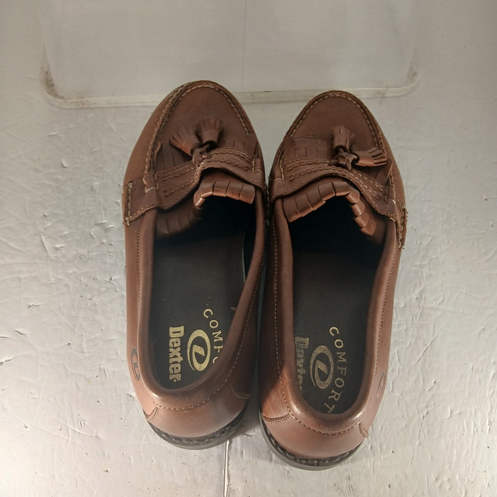 Dexter Kiltie Tassel Loafers 10W Brown Leather Comfort Dark Academia Prep - Picture 7 of 10
